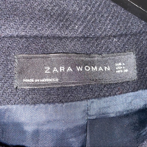 Zara Navy Wool Blend Toggle Hooded Jacket - Picture 3 of 15